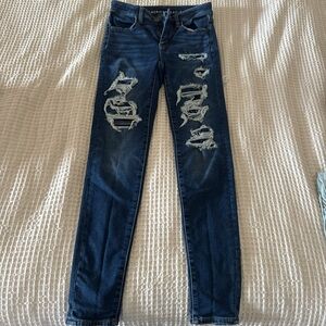 American Eagle Outfitters Blue Skinny Jeans Distressed Style